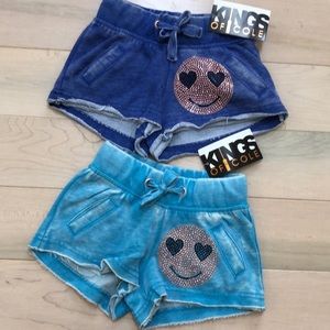 Kings of Cole girls super soft fleece shorts emoji